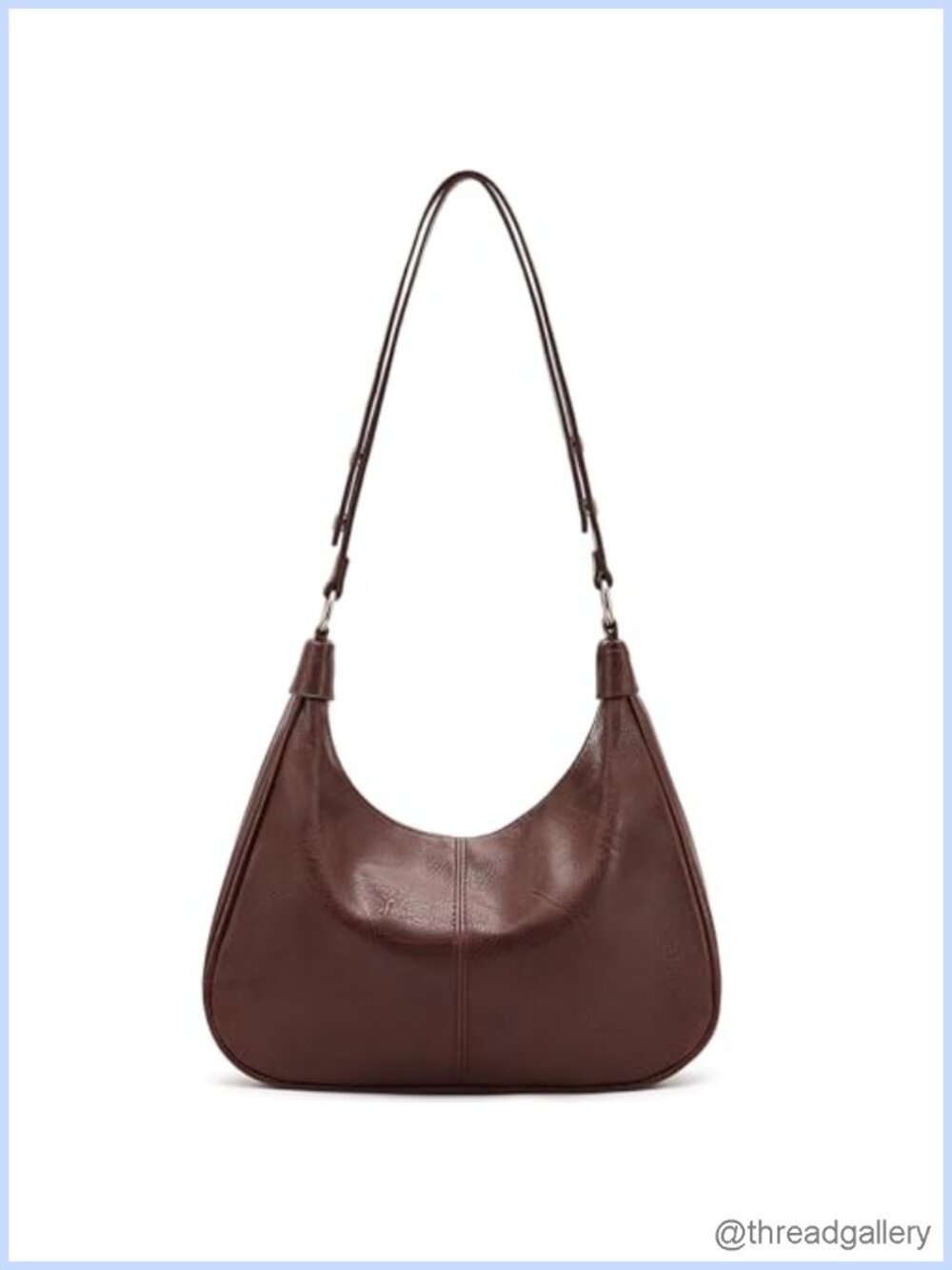 Vegan Leather Hobo Bag Crescent Shoulder Crossbody Purse Adjustable Strap